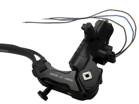 PRS Hauptbremszylinder 19 x 17-18-19 SCHWARZ Gelenkkurzer Hebel (Knopf+Hebel) ACCOSSATO (BREMBO 110.C740.10)