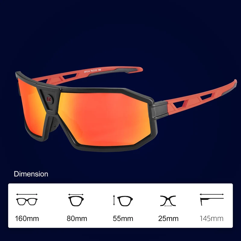 ROCKBROS Polarisierte Sonnenbrille Fahrradbrille 유니섹스 Schwarz-Rot