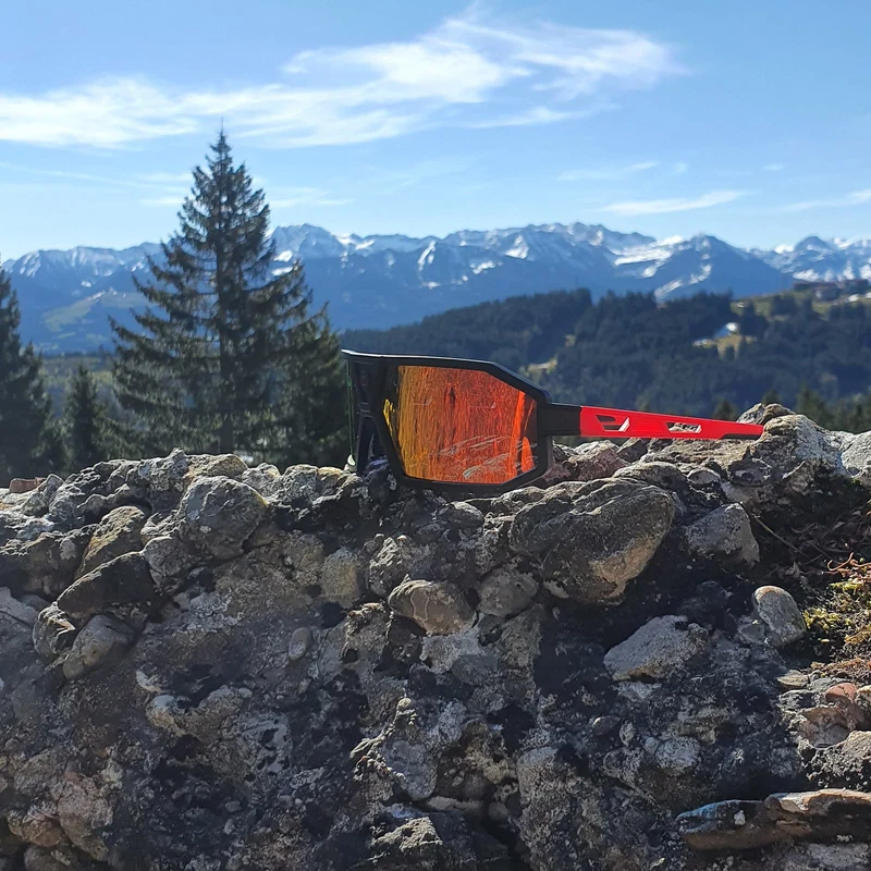 ROCKBROS Polarisierte Sonnenbrille Fahrradbrille 유니섹스 Schwarz-Rot