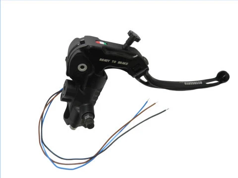 Hauptbremszylinder bereit zum Bremsen 19 x 18 mit langem schwarzen Gelenkhebel (Knopf + Hebel) ACCOSSATO