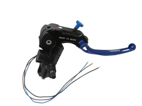 Hauptbremszylinder bereit zum Bremsen 19 x 18 mit langem Gelenkhebel BLAU (Knopf+Hebel) ACCOSSATO