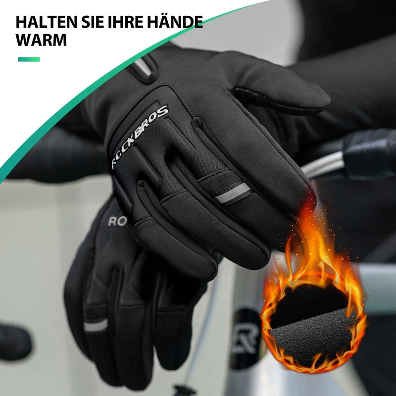 ROCKBROS Fahrradhandschuhe 터치스크린 Warme Winterhandschuhe S-XL
