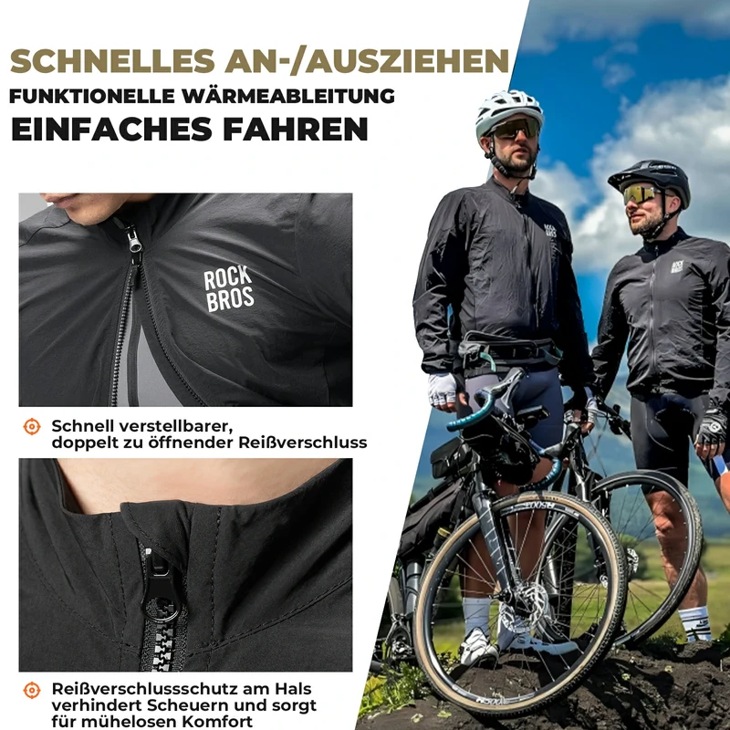 Herren Leichte Fahrradjacke Atmungsaktiv Frühling