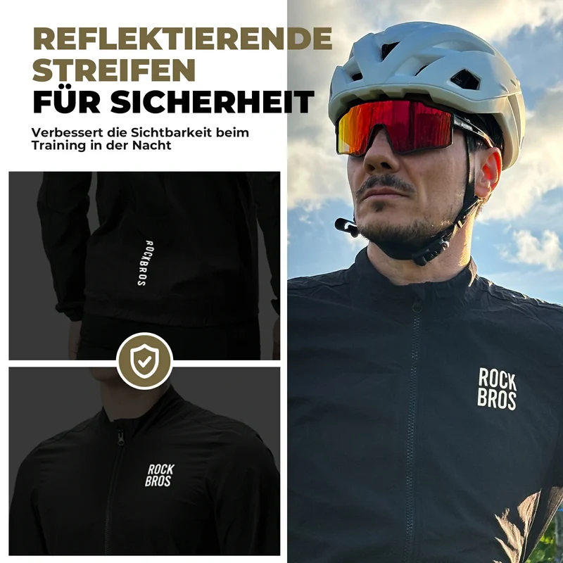Herren Leichte Fahrradjacke Atmungsaktiv Frühling