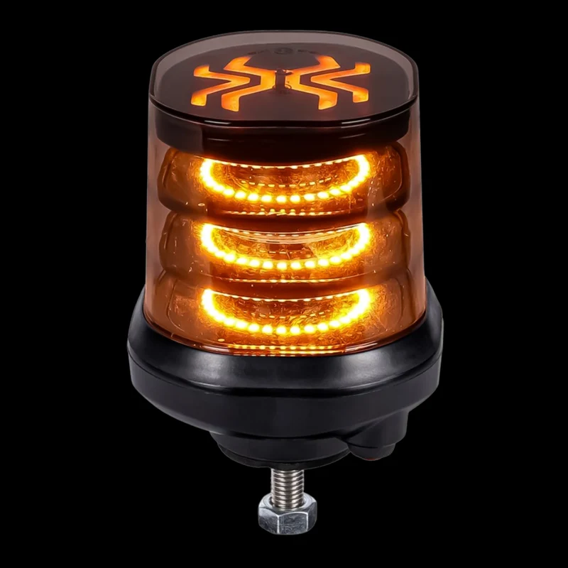 X-Spider LED-Warnleuchte mit dunkler Linse / Einzelbolzenbefestigung