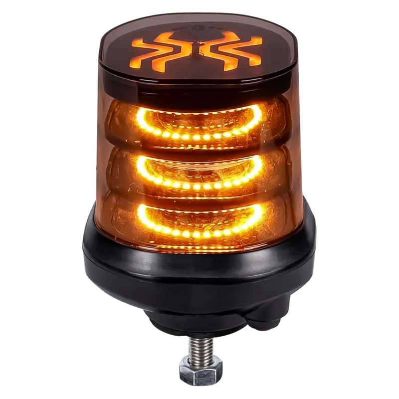 X-Spider LED-Warnleuchte mit dunkler Linse / Einzelbolzenbefestigung