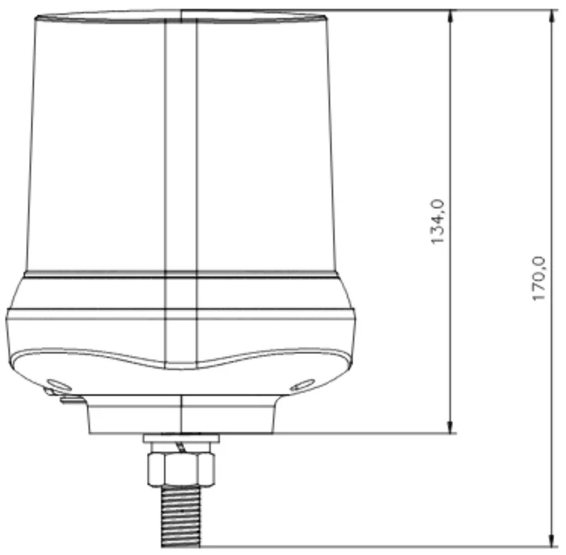 X-Spider LED-Warnleuchte mit dunkler Linse / Einzelbolzenbefestigung
