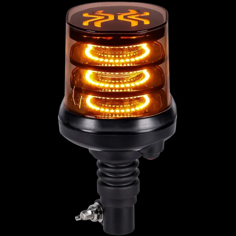 X-Spider LED-Warnleuchte mit dunkler Linse / Flexi DIN-Sockel