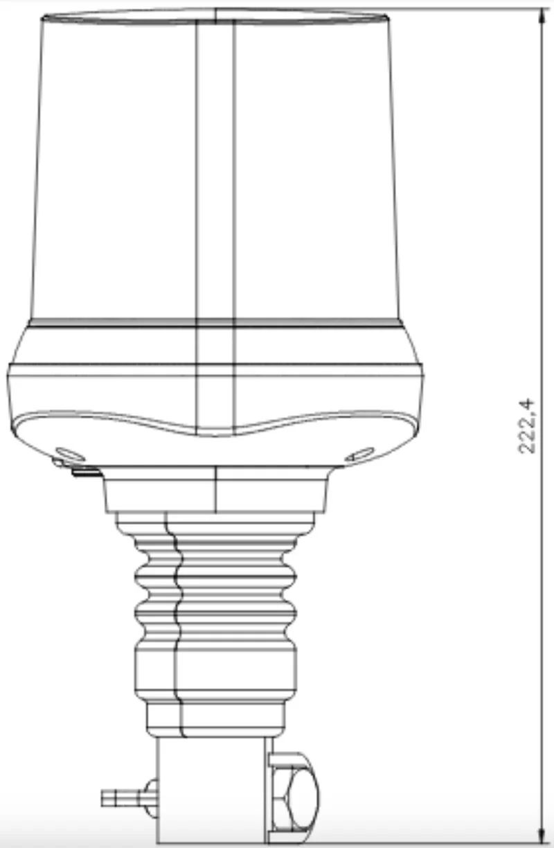 X-Spider LED-Warnleuchte mit dunkler Linse / Flexi DIN-Sockel
