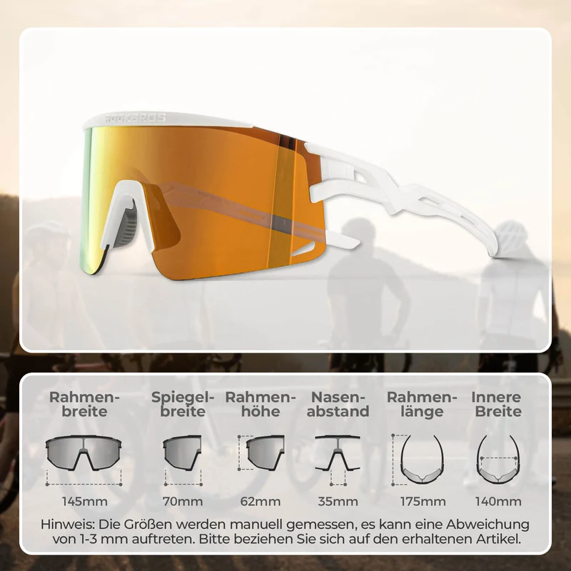 ROCKBROS Fahrradbrille Selbsttönend/Polarisiert Antibeschlag Winddicht UV-Schutz