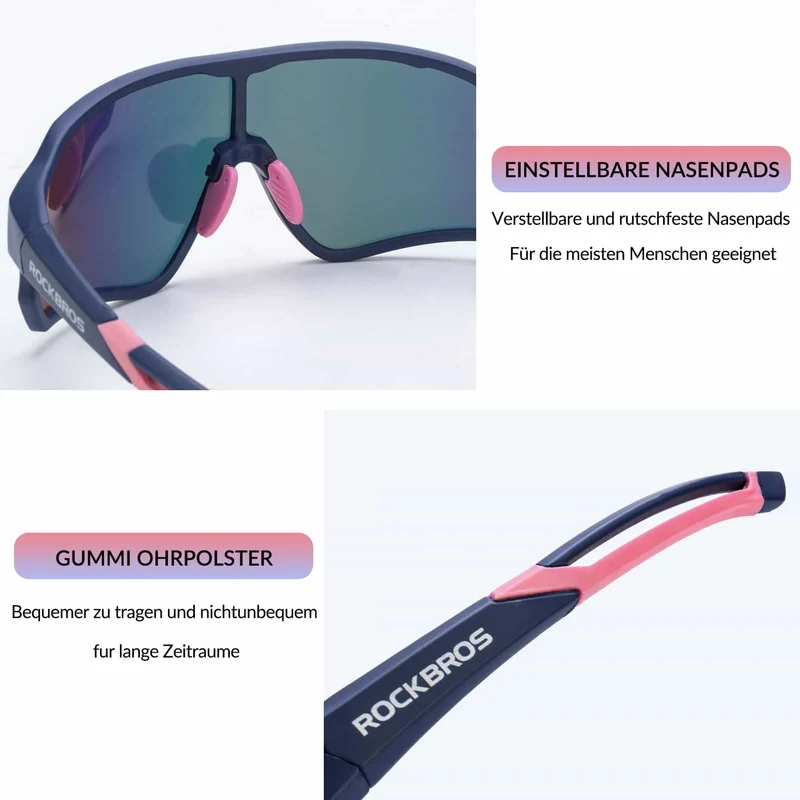 ROCKBROS Fahrradbrille Polarisierte Sportsbrille mit UV-Schutz