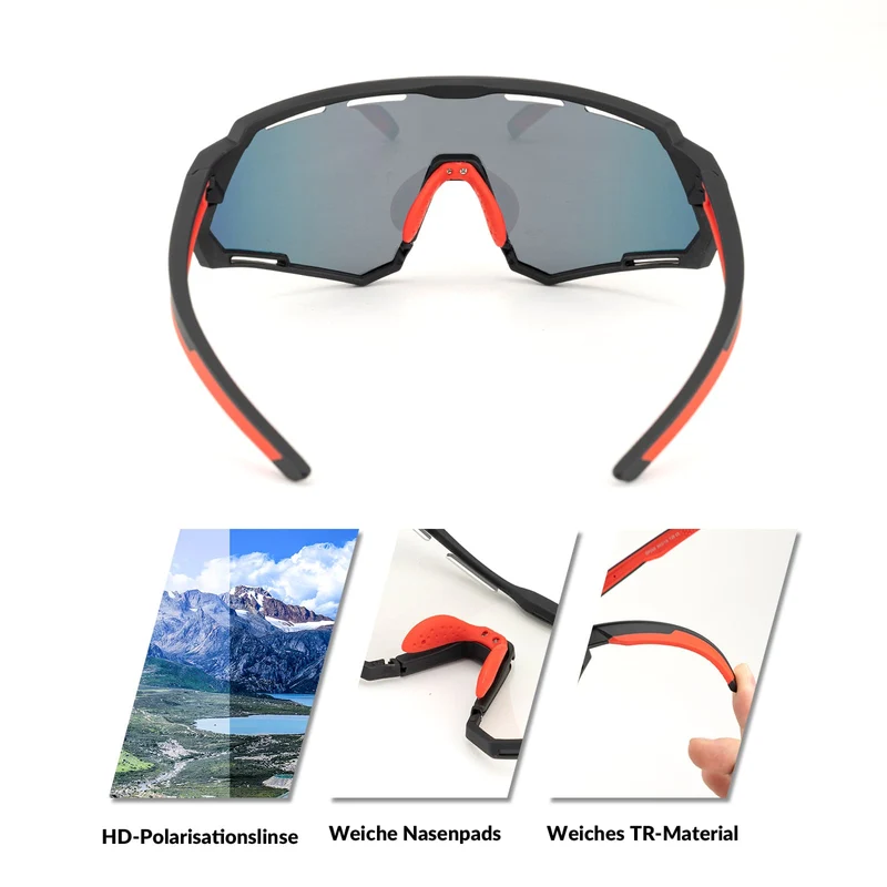ROCKBROS Fahrradbrille 2-in-1 Sportbrille Polarisiert & Selbsttönend