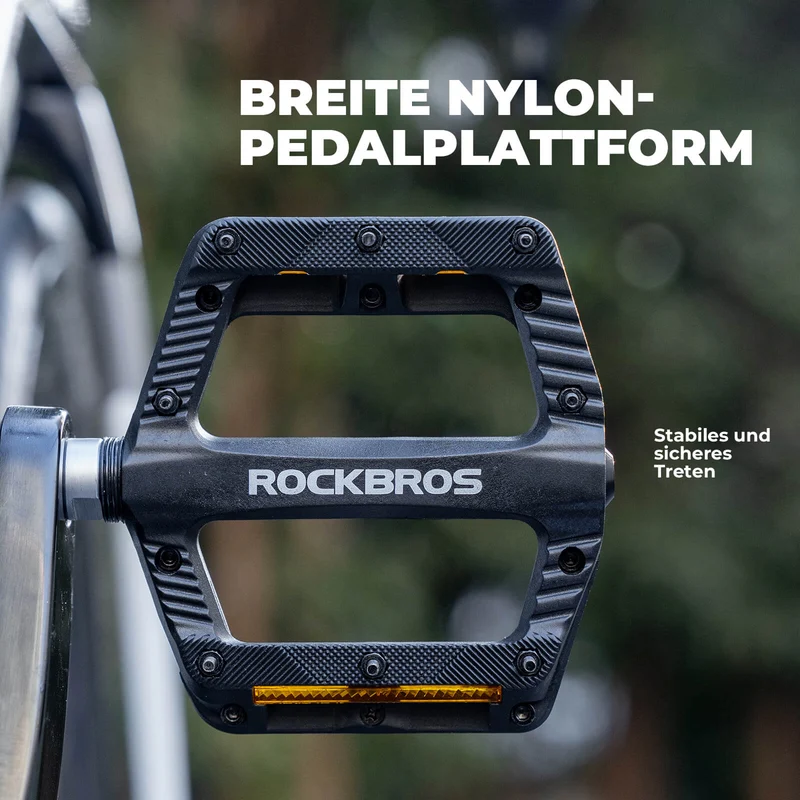 Flat Fahrradpedale Rutschfest mit Reflektorstreifen