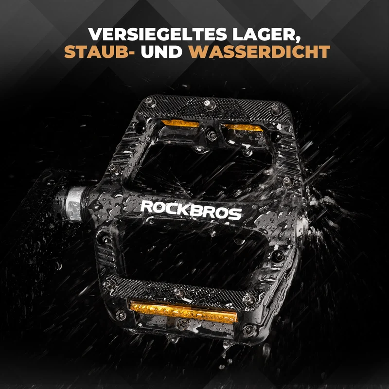 Flat Fahrradpedale Rutschfest mit Reflektorstreifen