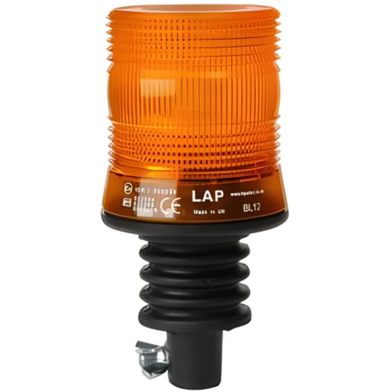 Rundumleuchte mit gelber Linse / Flexible DIN-Stange