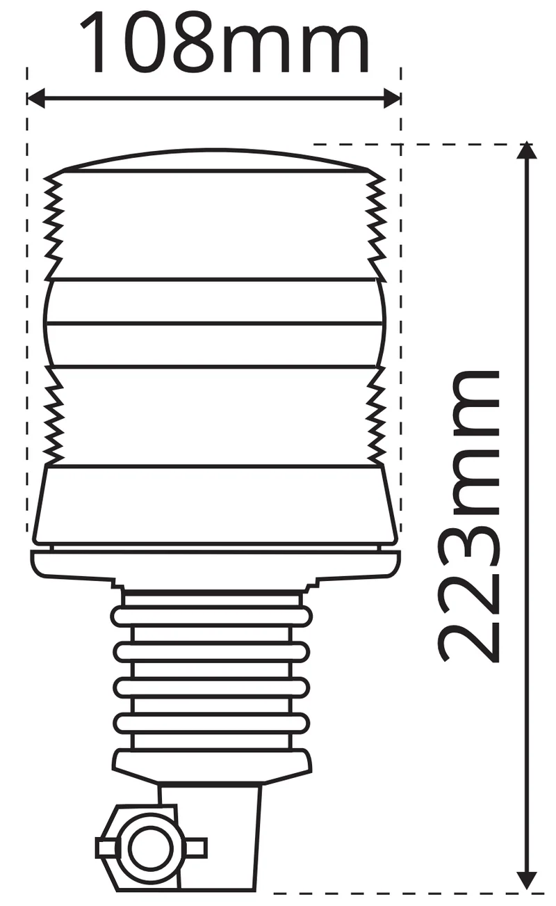 Rundumleuchte mit Klarglaslinse / Flexible DIN-Stange