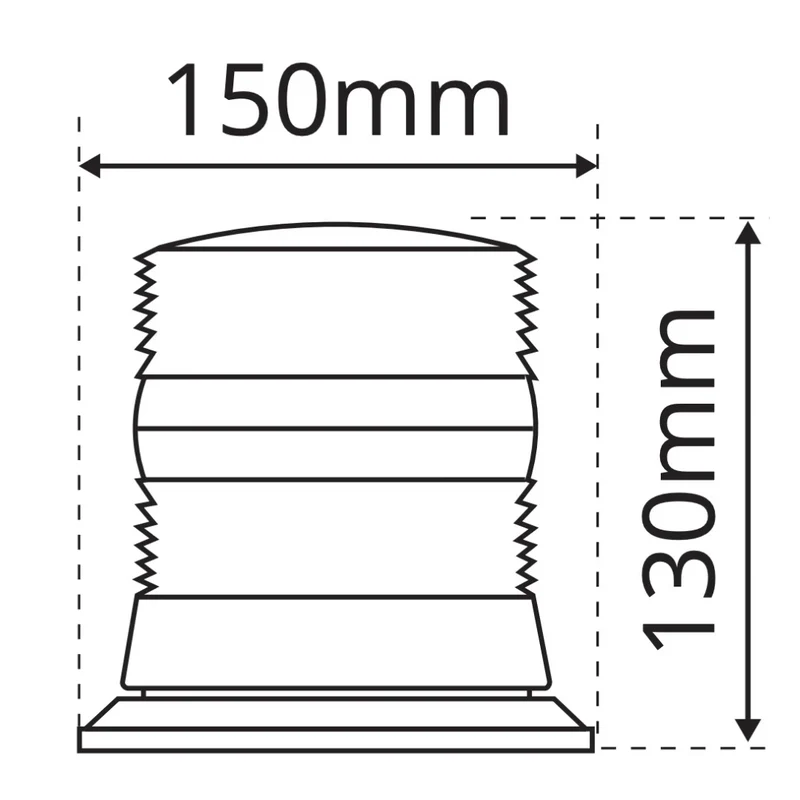 Rundumkennleuchte mit flachem Sockel / Klarglas