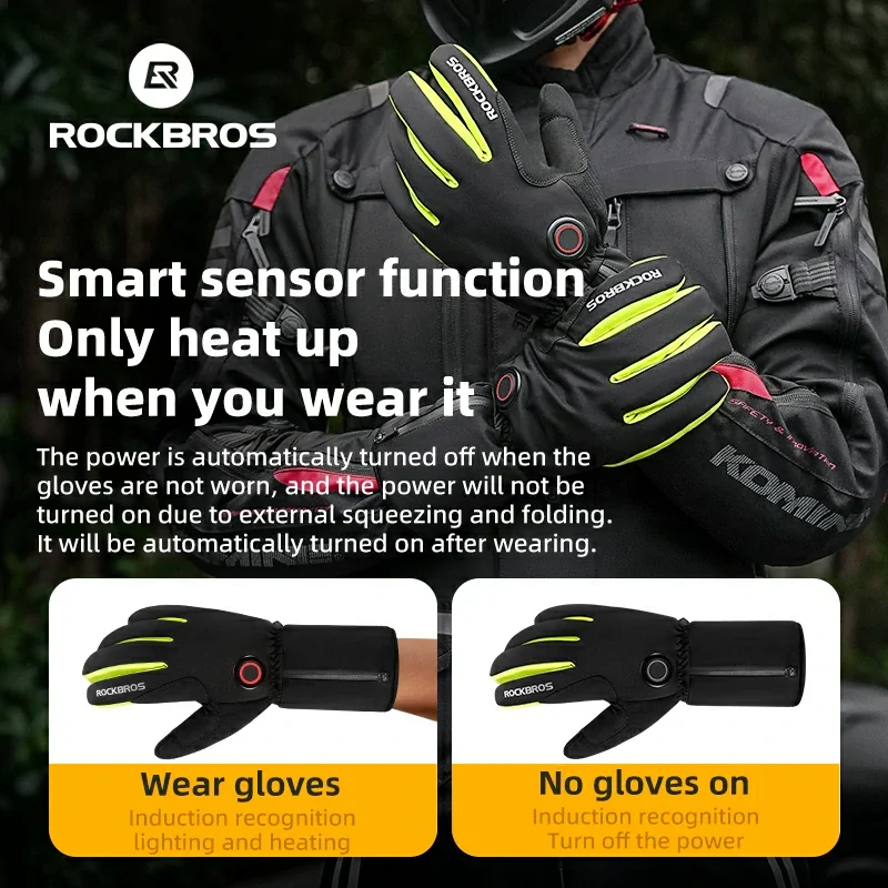 Winter Induction Heated Gloves Warm Windproof