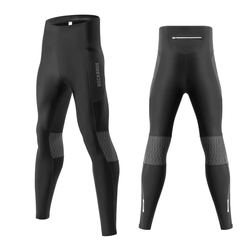 ROCKBROS Winter Thermo-Fahrradhose Fleece-Kompressions-레깅스 3 Taschen