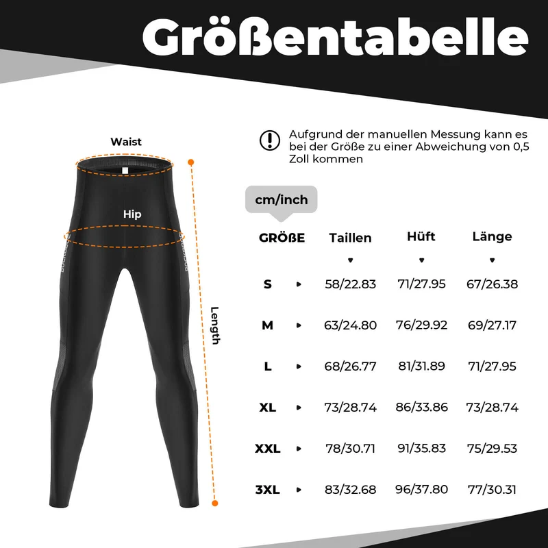 ROCKBROS Winter Thermo-Fahrradhose Fleece-Kompressions-레깅스 3 Taschen