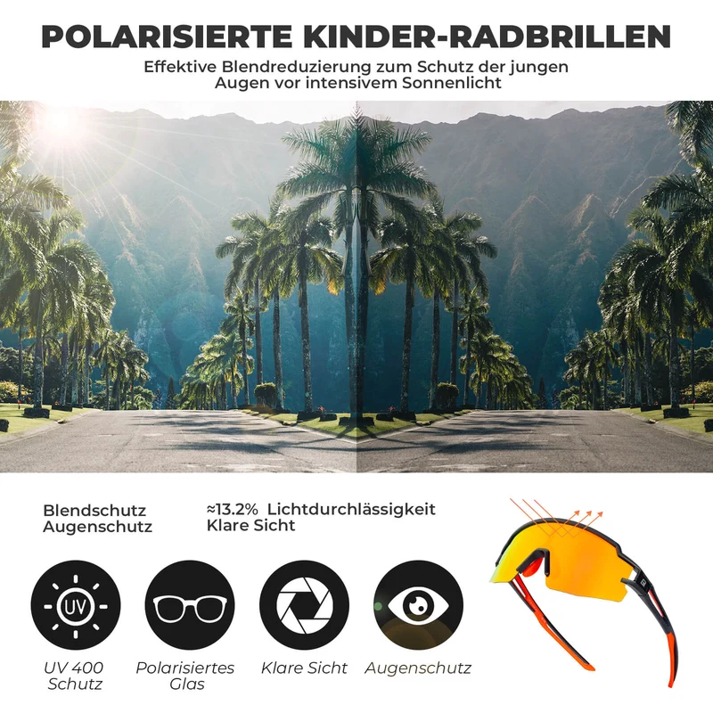 Polarisierte Sport- und Fahrradbrille für Kinder
