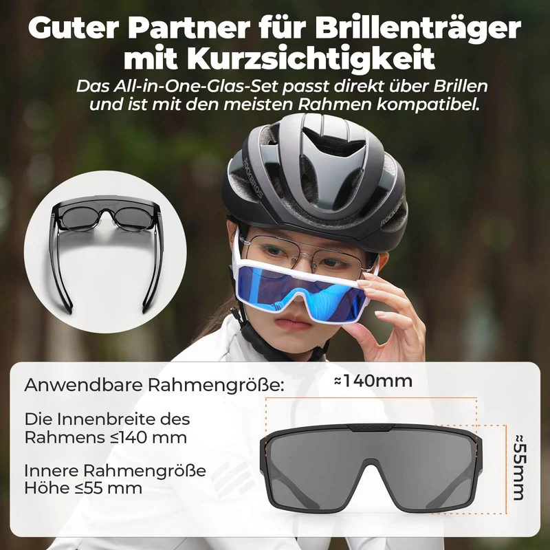 Polarisierte Überbrille für MTB und Rennrad