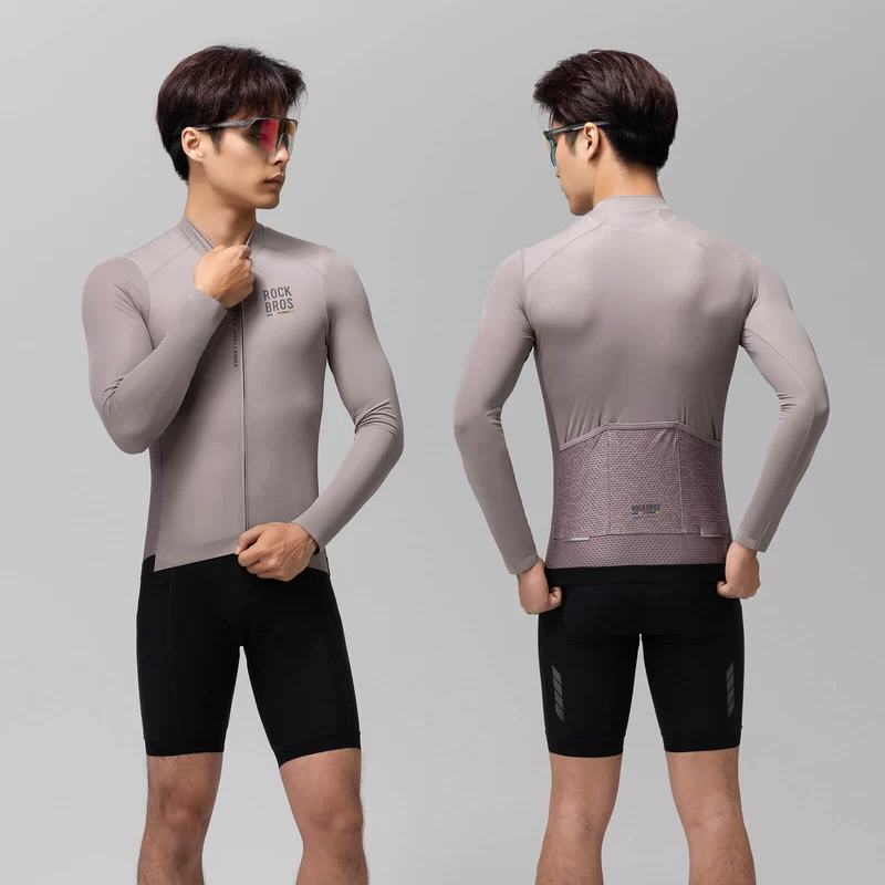 ROAD TO SKY Langarm-Radtrikot Herren 저지 에르드그라우/브라운