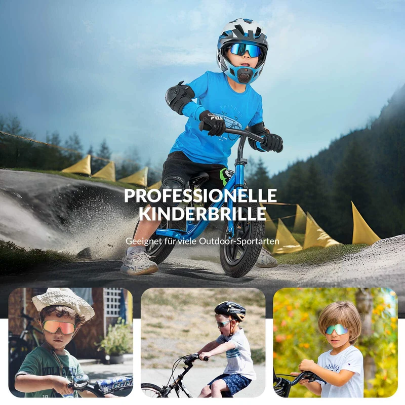 ROCKBROS Kinder Fahrradbrille UV400-Schutz Selbsttönend Sonnenbrille