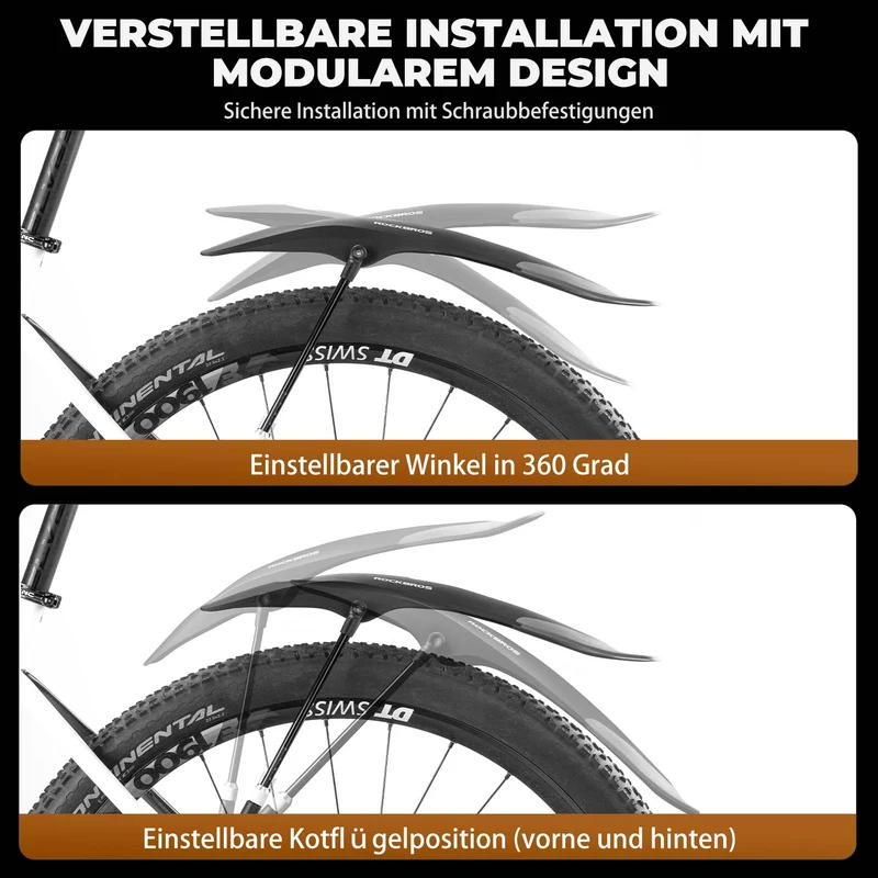 ROCKBROS Fahrrad Schutzbleche 세트 Vorne/Hinten 유연한 Fahrradschutzblech Verstellbar