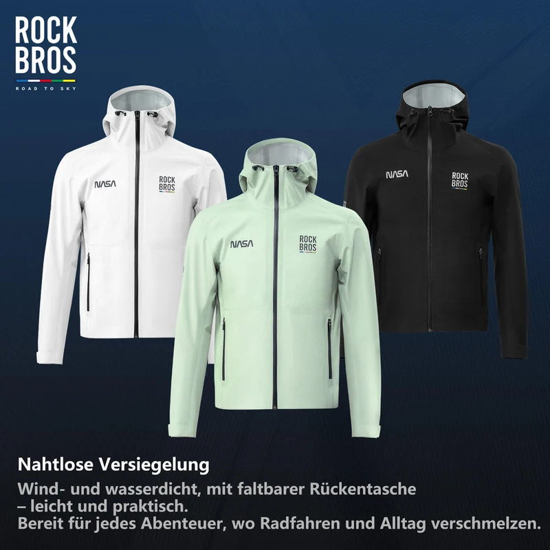 ROAD TO SKY Regenjacke faltbare Fahrradjacke Winddicht Unisex für MTB & Rennrad