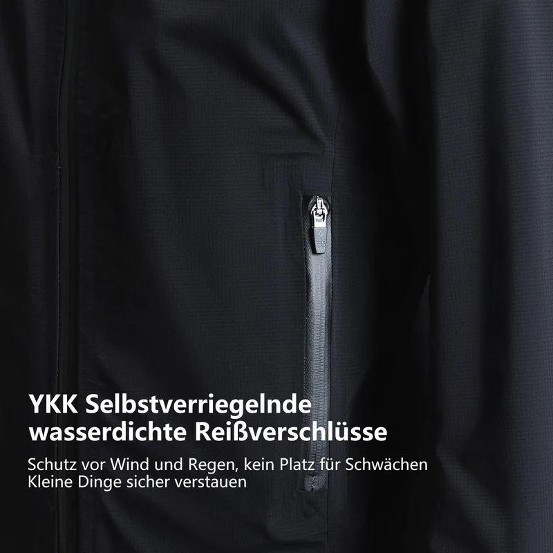 ROAD TO SKY Regenjacke faltbare Fahrradjacke Winddicht Unisex für MTB & Rennrad