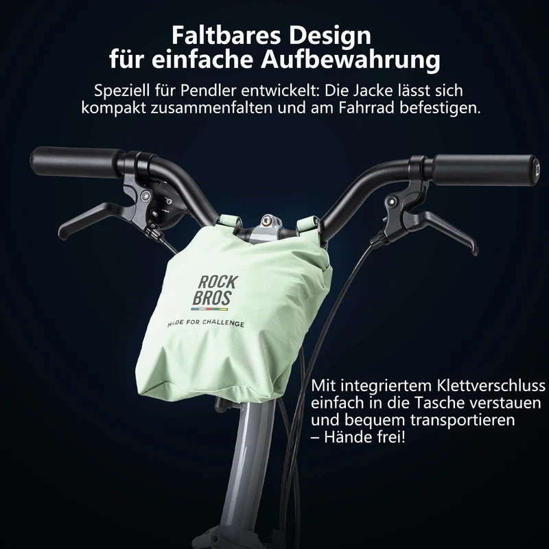 ROAD TO SKY Regenjacke faltbare Fahrradjacke Winddicht Unisex für MTB & Rennrad