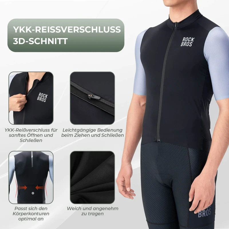 Herren Kurzarm Fahrradtrikot Schnelltrocken Atmungsaktiv Sommer