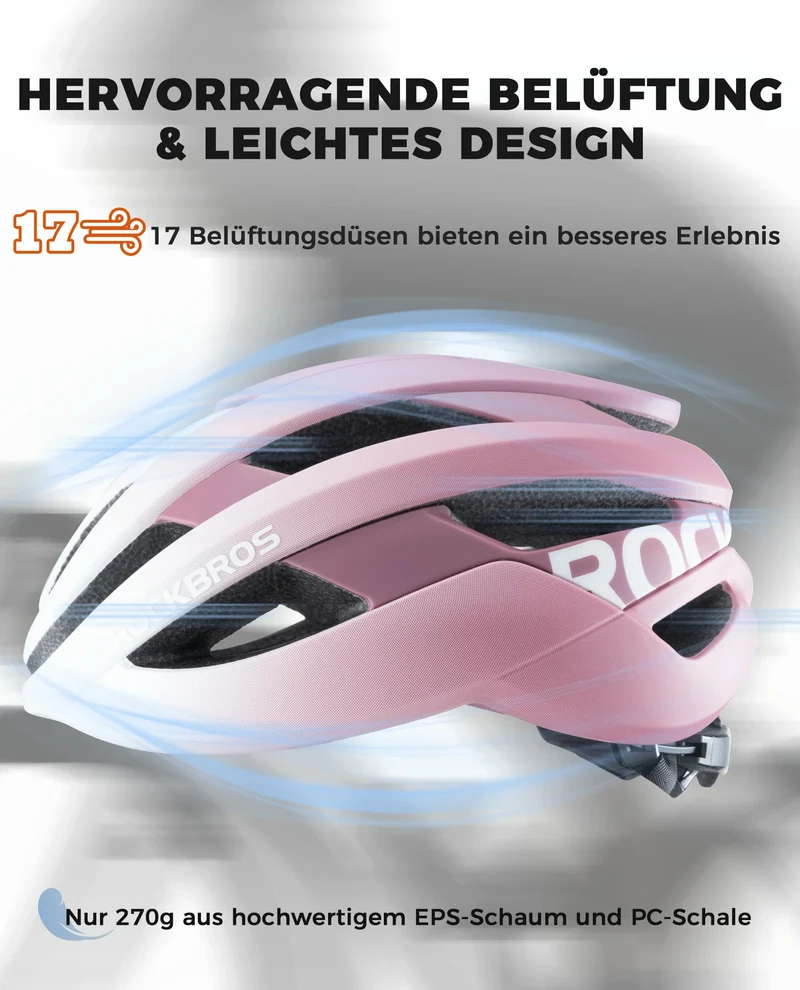 ROCKBROS Fahrradhelm Sport Mountainbike Schutzhelm Atmungsaktiv 54-58cm