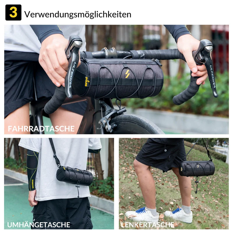 MTB, Rennrad, Gravel 및 E-Bike용 Lenkertasche 2,1L mit Schultergurt