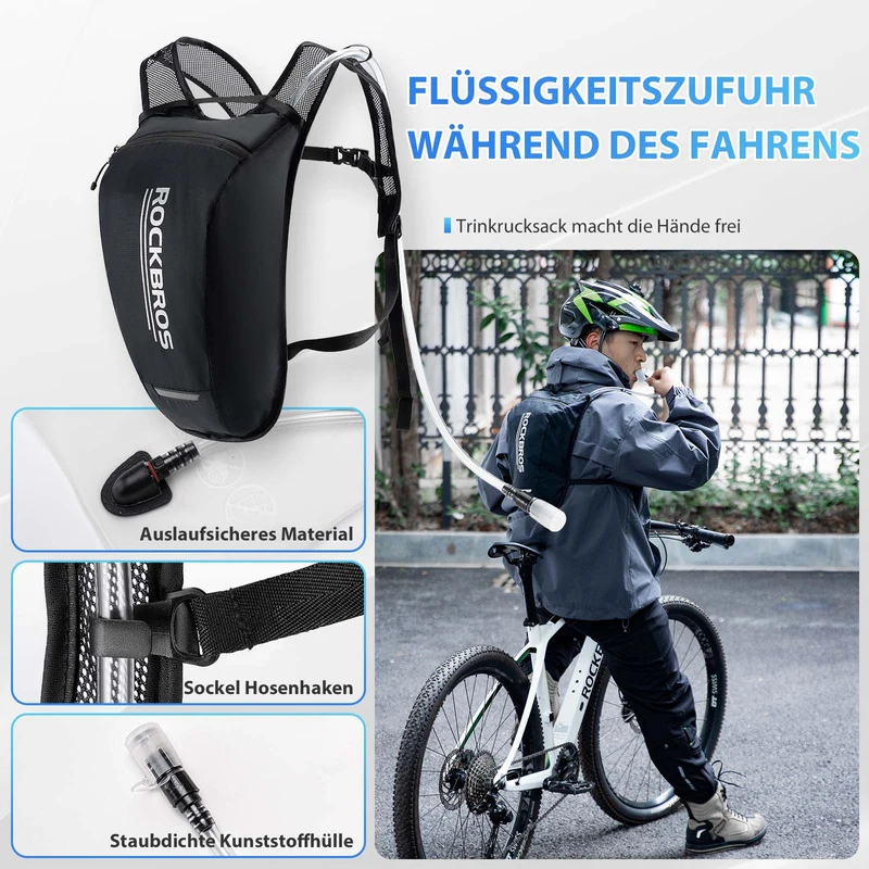 ROCKBROS Ultraleicht Trinkblase 배낭 Fahrradrucksack mit Trinksystem 2L