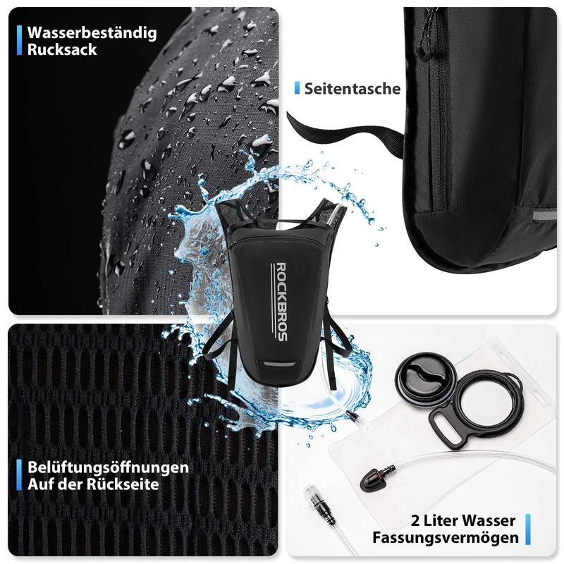 ROCKBROS Ultraleicht Trinkblase 배낭 Fahrradrucksack mit Trinksystem 2L