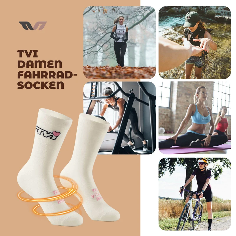 ROCKBROS TVI Damen Sportsocken Atmungsaktive Fahrradsocken Wanter