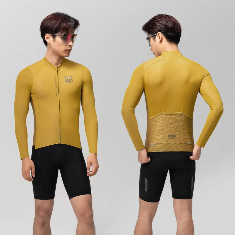 ROAD TO SKY Langarm-Radtrikot Herren 저지 겔브/블라우