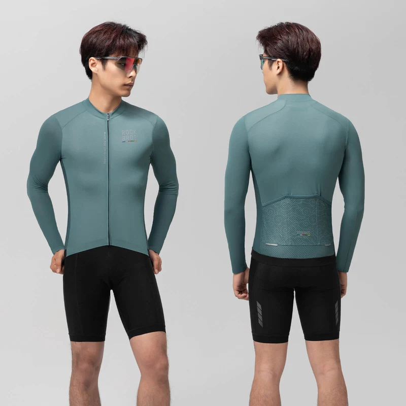 ROAD TO SKY Langarm-Radtrikot Herren 저지 겔브/블라우