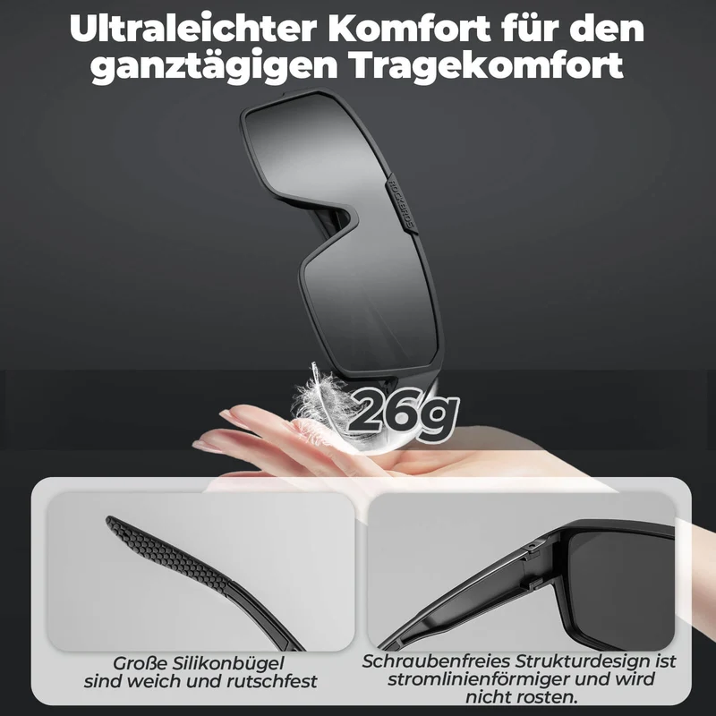 ROCKBROS Fahrradbrille Polarisiert Outdoor Sonnenbrille Überbrille MTB Rennrad