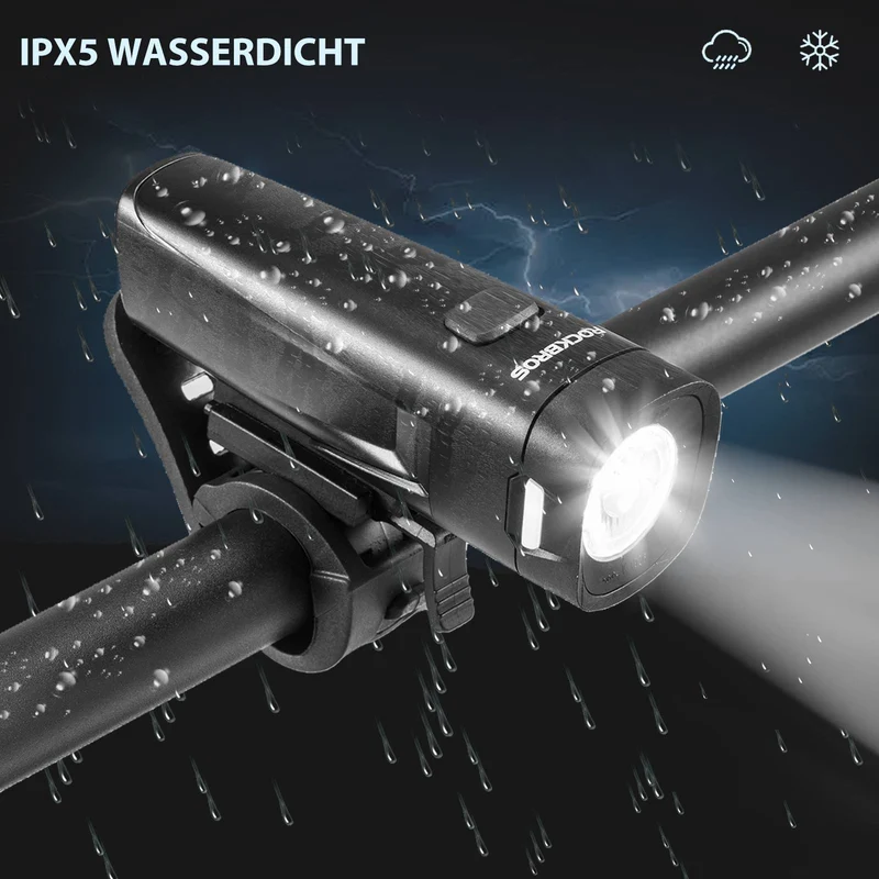 ROCKBROS Fahrradlicht 세트 Fahrradlampe enthalten Rücklicht & Frontlicht