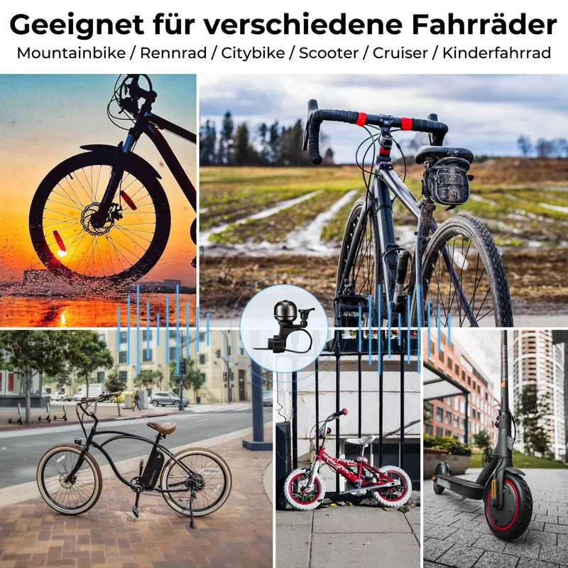 Fahrradklingel Klassisch Fahrradklocke Laut Klingel für 20–31 mm