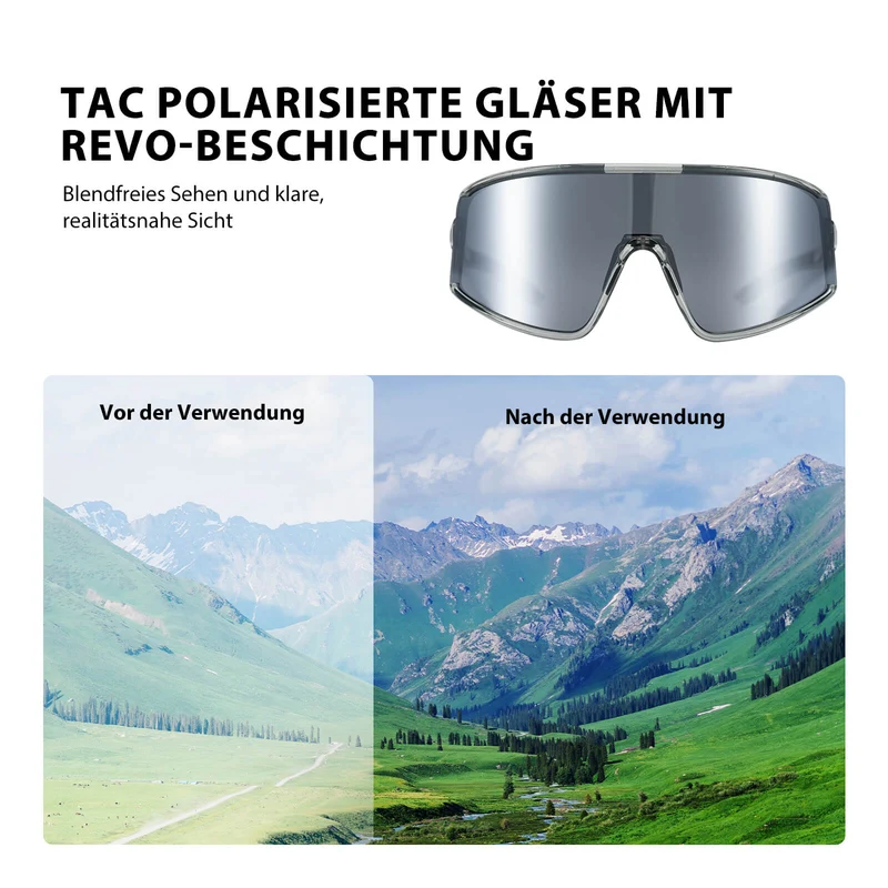 Polarisierte Fahrradbrille Ultraleicht UV400 Schutz 4 Farben
