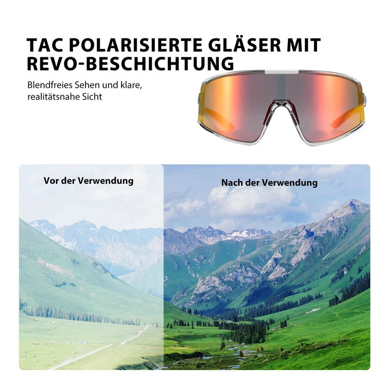 Polarisierte Fahrradbrille Ultraleicht UV400 Schutz 4 Farben