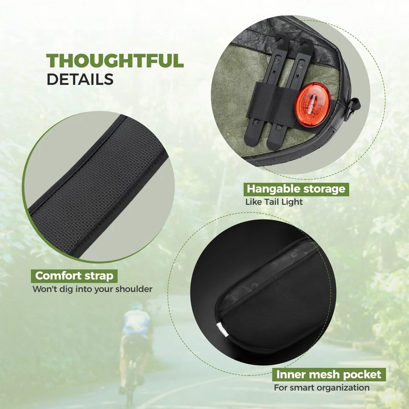 ROAD TO SKY Recycled Tire Bike Handlebar Bag - 2.5L