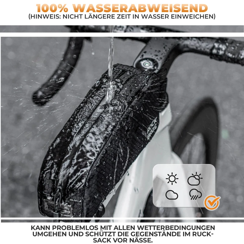 ROCKBROS Fahrrad Rahmentasche wasserabweisend Oberrohrtasche 0,9L 슈바르츠