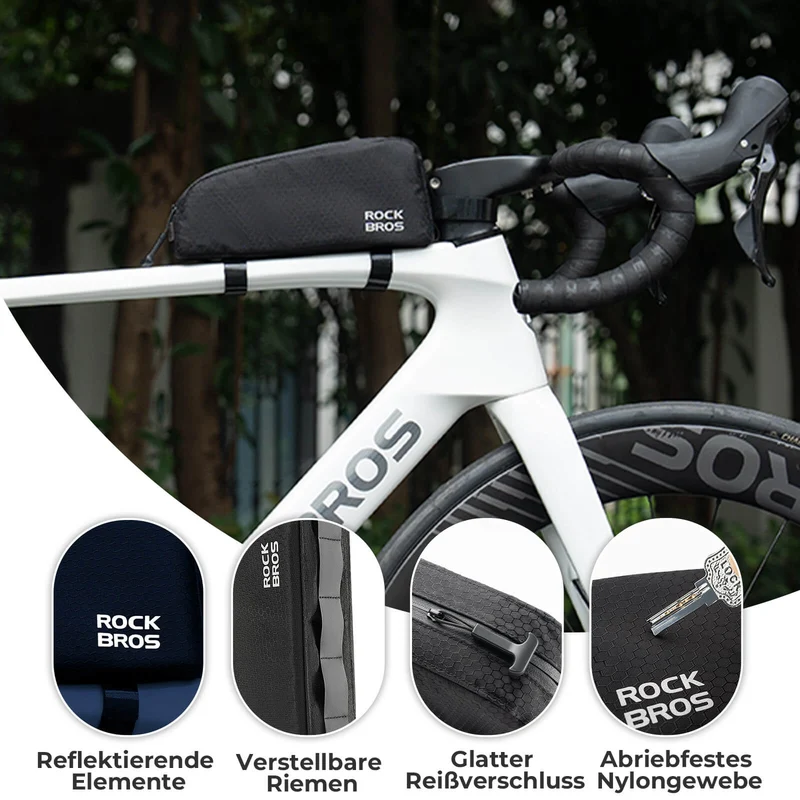 ROCKBROS Fahrrad Rahmentasche wasserabweisend Oberrohrtasche 0,9L 슈바르츠