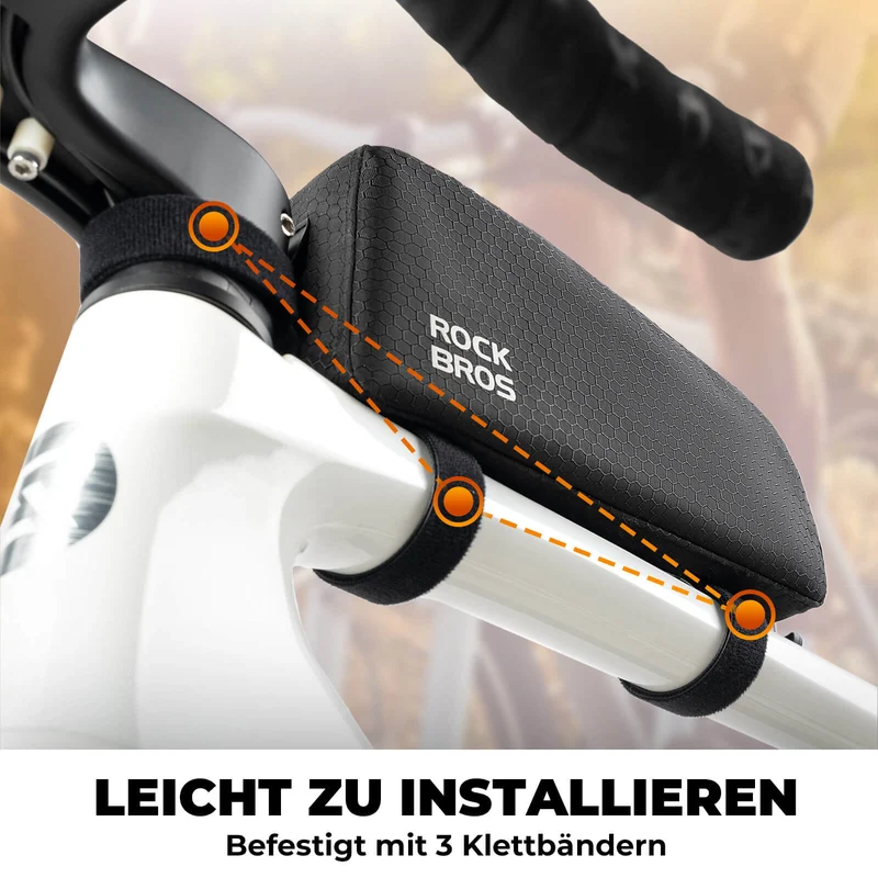 ROCKBROS Fahrrad Rahmentasche wasserabweisend Oberrohrtasche 0,9L 슈바르츠