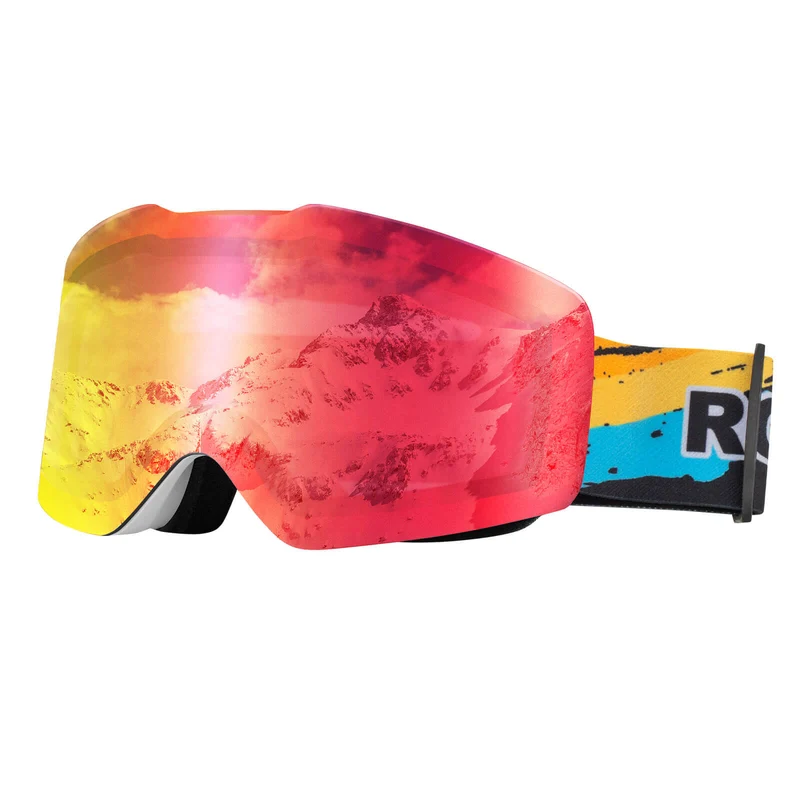 ROCKBROS Skibrille Schneebrille Polarisierte Helmkompatible Sportbrille Skifahren